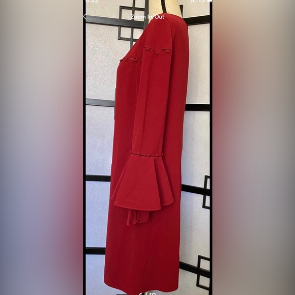 NWT Laundry By SHELLI  SEGAL  Red Sheath Dress Sz‎ 10 - Picture 6 of 12
